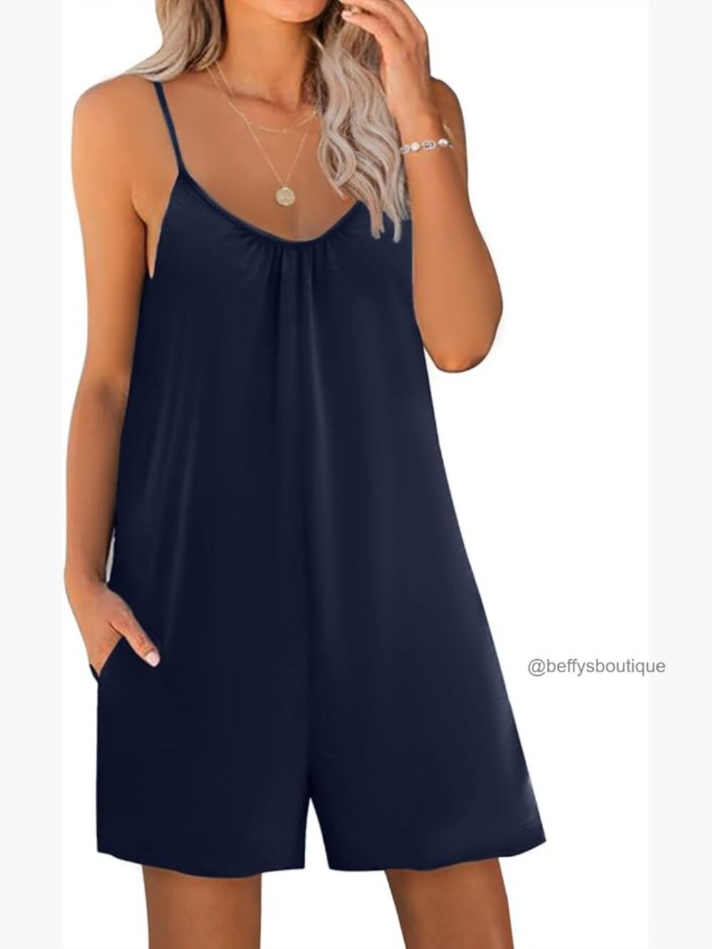 Sleeveless Romper With Pockets Summer Jumpsuit Shorts Lounge